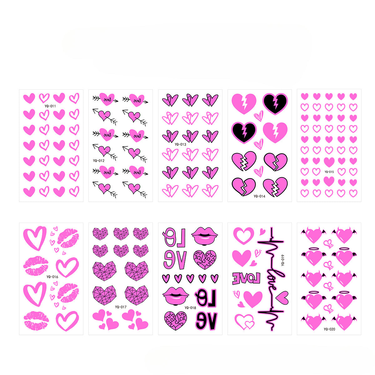 Wholesale Love Night Glow Powder Fluorescent Tattoo Stickers